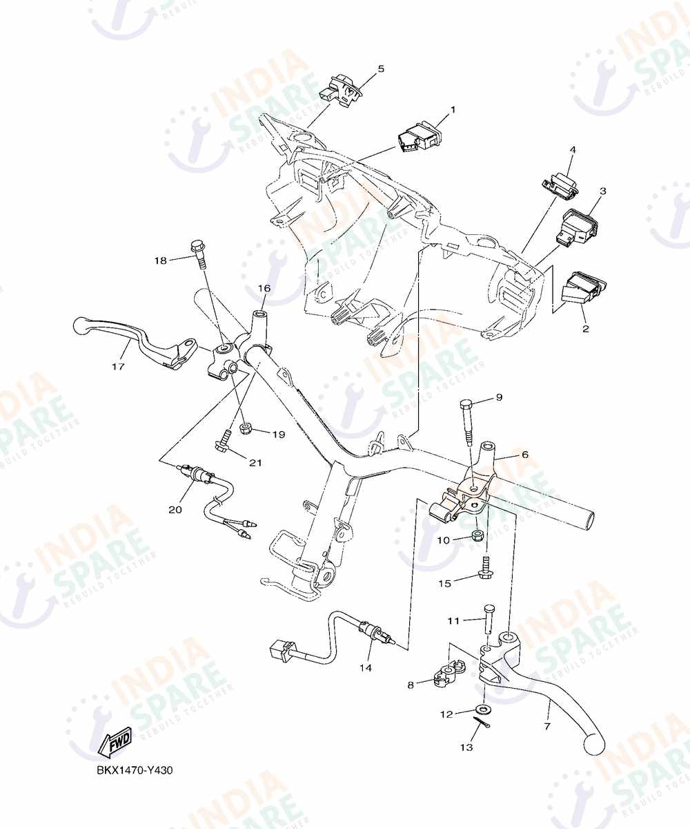 YAMAHA BKXP RAYZR 125CC DRUM Series HANDLE SWITCH & LEVER 2